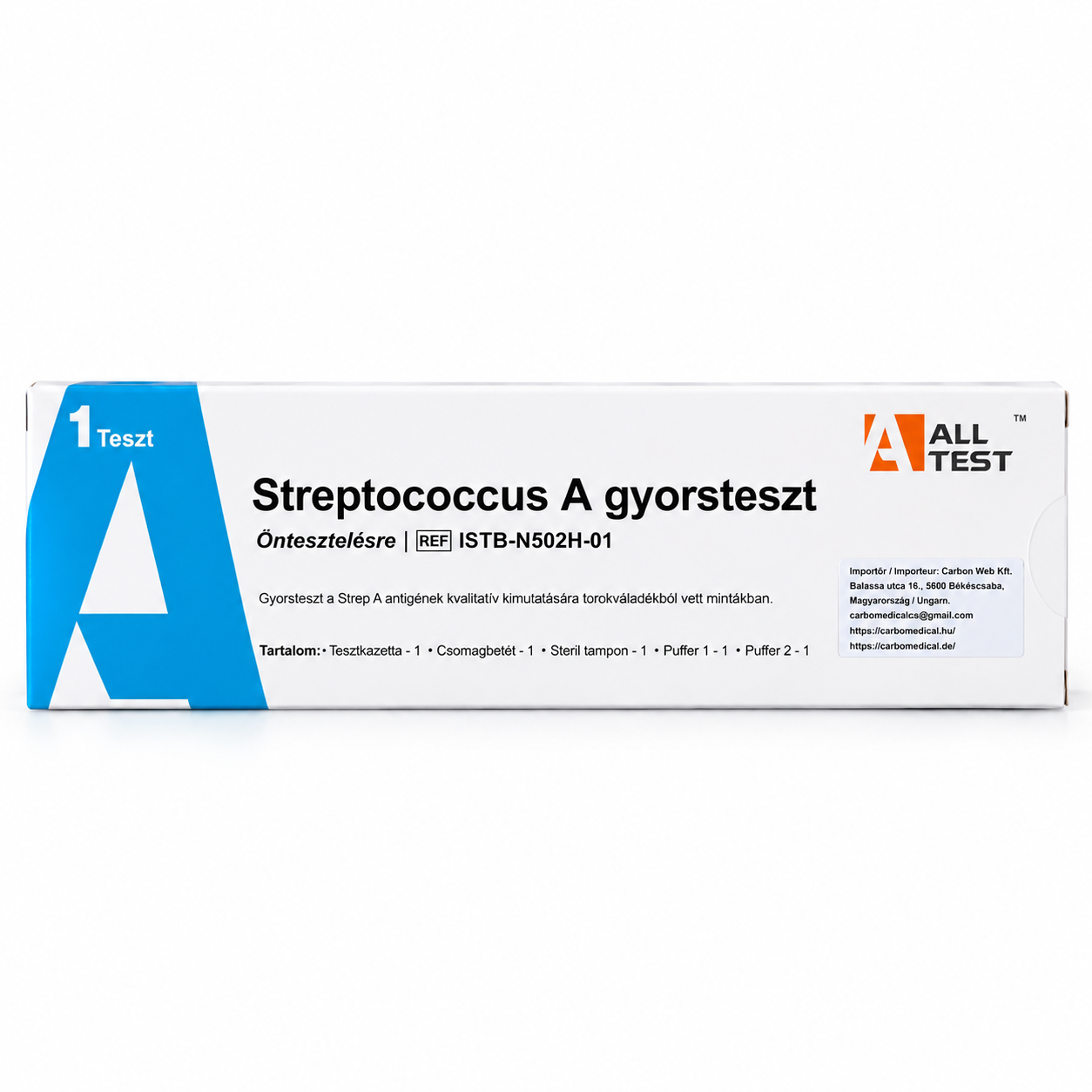 Streptococcus A Rapid Test – for At-Home Testing of Throat Infections (1 test/box)