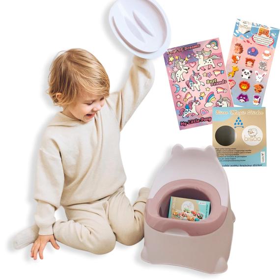Bisoo Baby Potty with Stickers - Pink