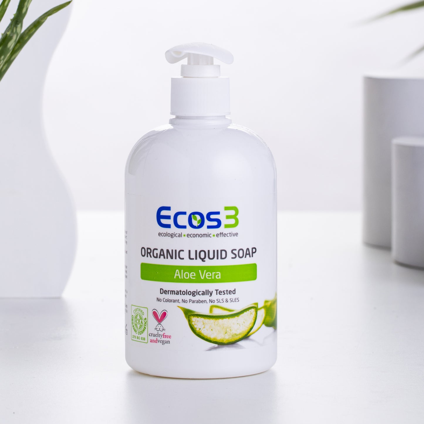 ECOS3 Organic Liquid Soap - Aloe Vera (500ml)