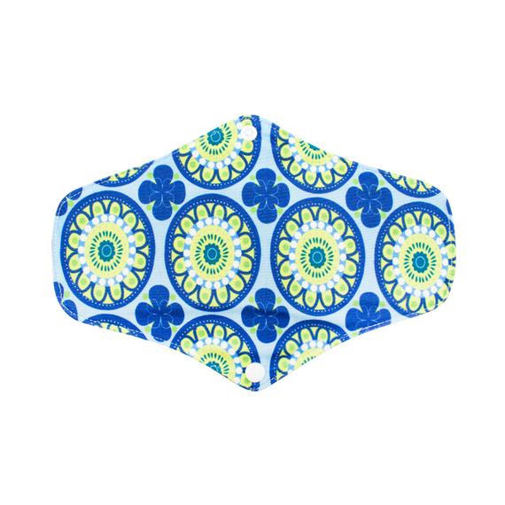 Blaue wiederverwendbare Binde mit geometrischem Muster – Größe M