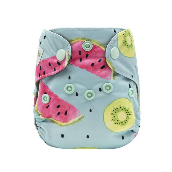 Fruit-patterned Newborn AIO Diaper