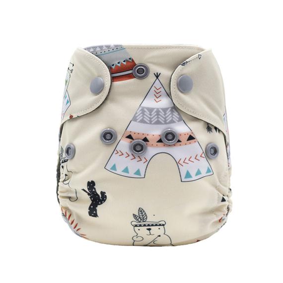 Indian-patterned Newborn AIO Diaper