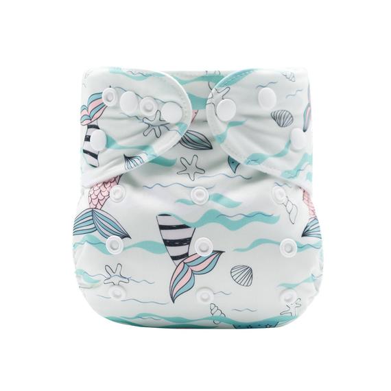 Mermaid-patterned Pocket Cloth Diaper