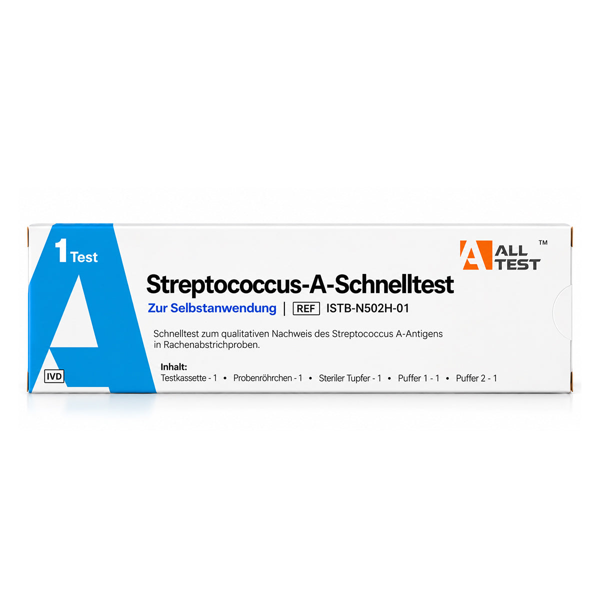 Streptococcus-A-Schnelltest – zur Untersuchung von Halsinfektionen zu Hause (1 Stück/Packung)
