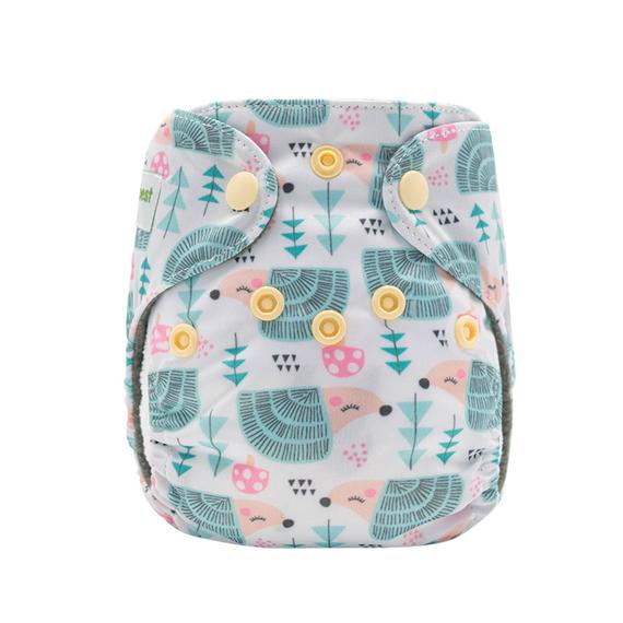 Hedgehog-patterned Newborn AIO Diaper