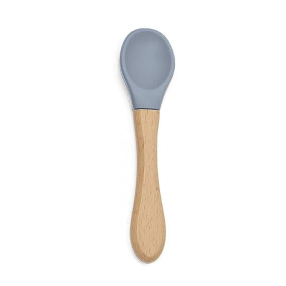 Silicone Spoon with Bamboo Handle - Gray