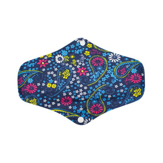 Floral-patterned Blue Reusable Pad - Size M