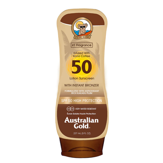 Australian Gold SPF 50 Sunscreen with Bronzer (237 ml)