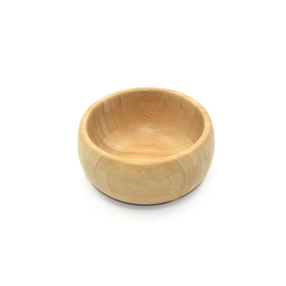 Bambusschüssel mit blaugrauem Silikon-Saugnapf
