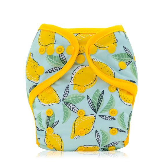 Lemon-Patterned Cloth Diaper Cover
