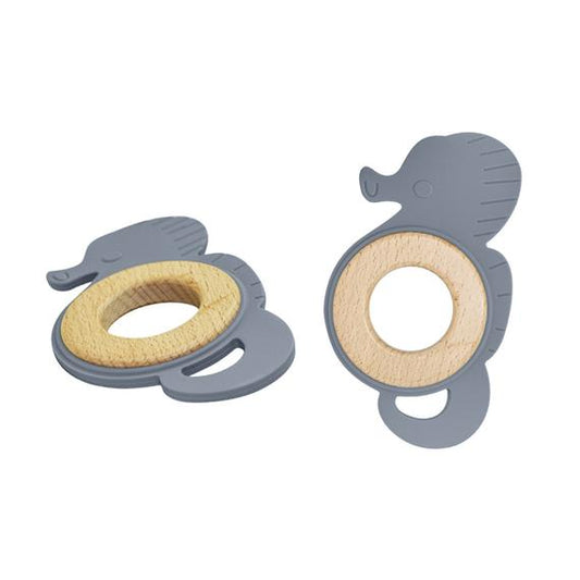 Seahorse-Shaped Silicone and Beechwood Teether