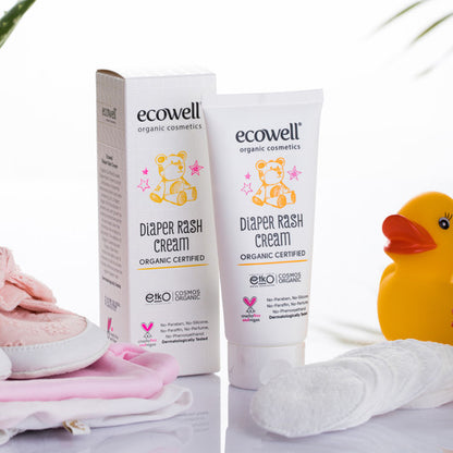 Ecowell Neugeborenen-Set (Shampoo, Baduschgel, Wundschutzcreme gegen Windeldermatitis)