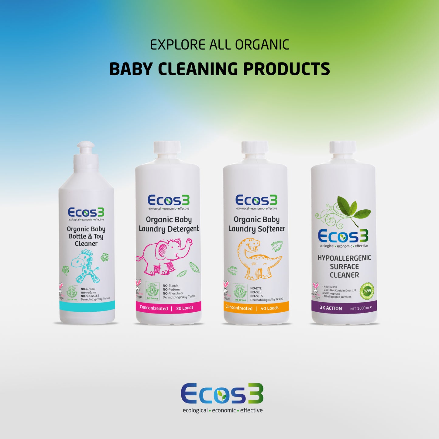 ECOS3 Organic Baby Bottle and Toy Cleaner (500ml)