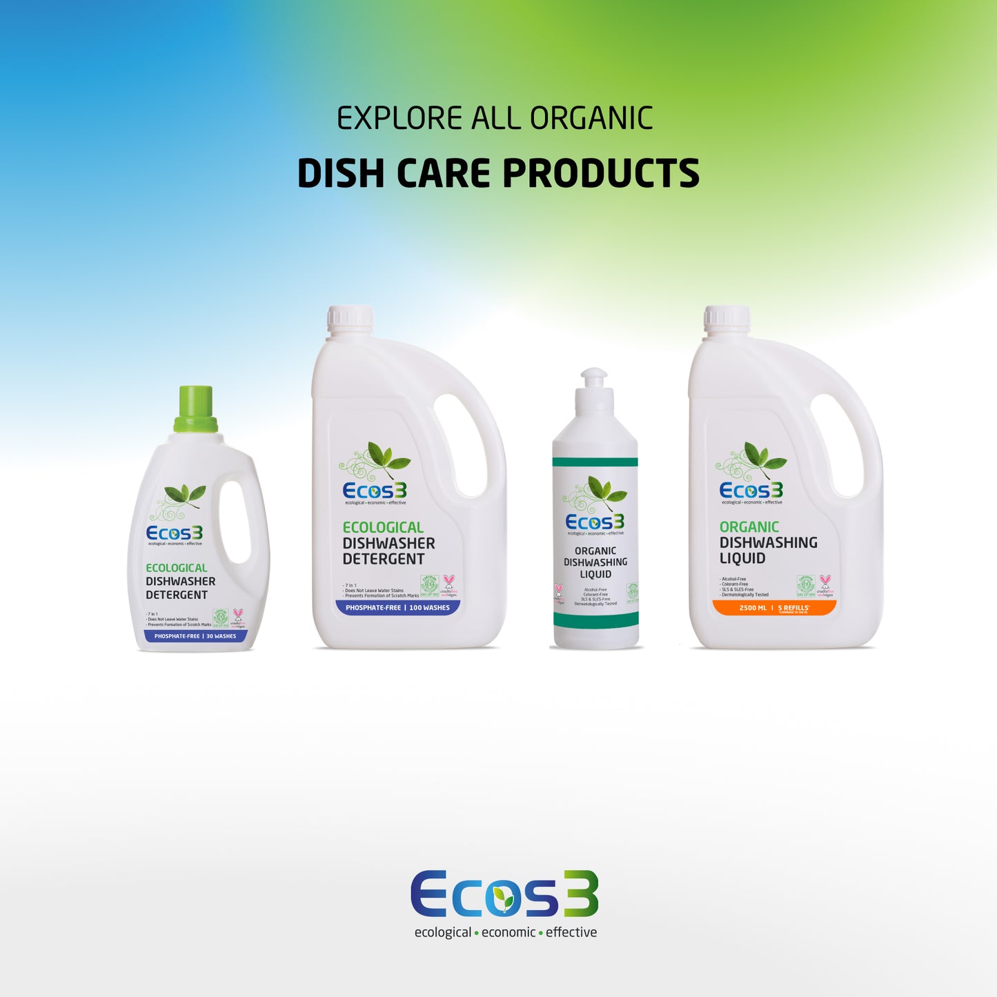ECOS3 Organic Dishwashing Liquid (500ml)