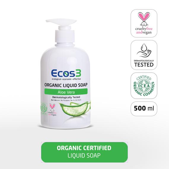 ECOS3 Organic Liquid Soap - Aloe Vera (500ml)