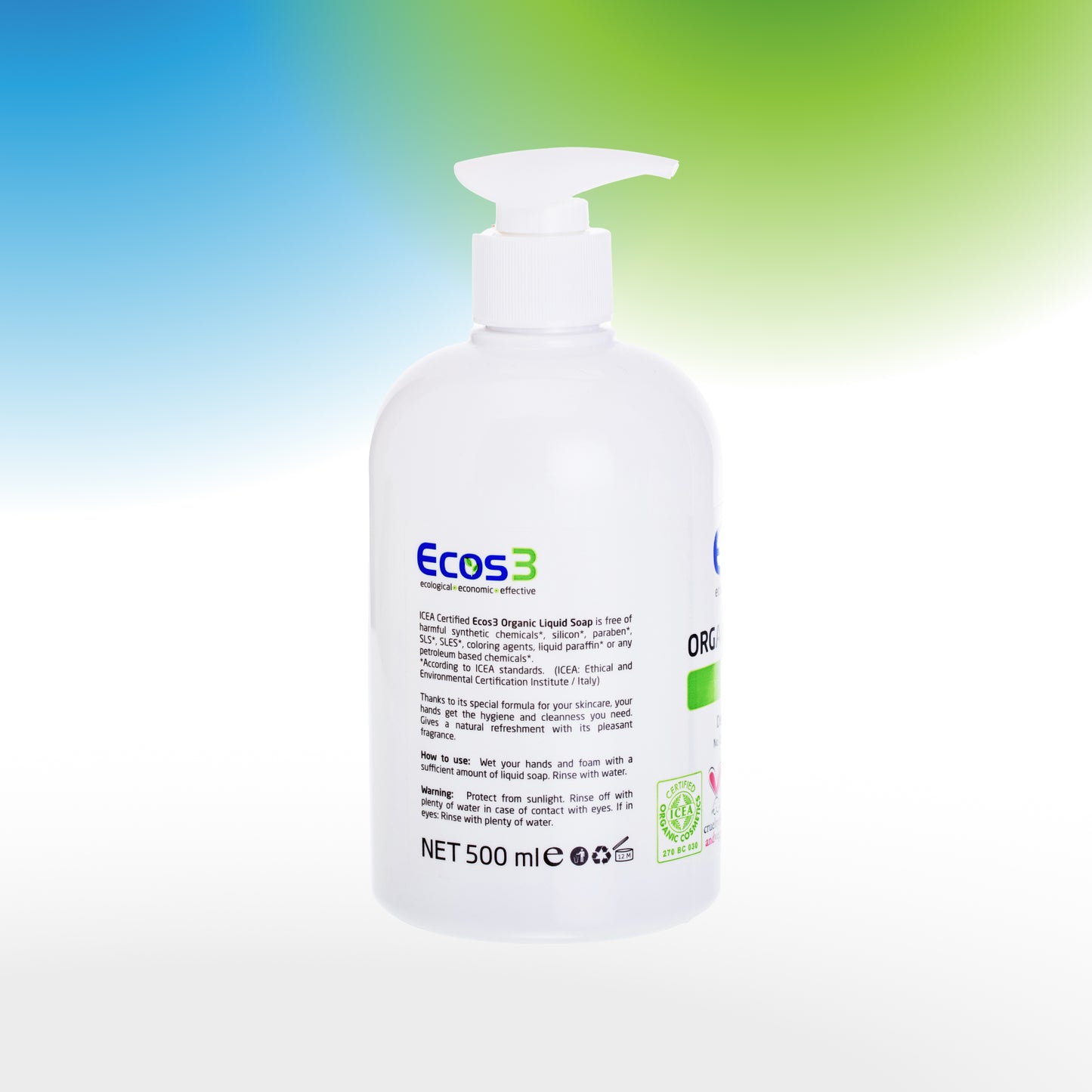 ECOS3 Organic Liquid Soap - Aloe Vera (500ml)
