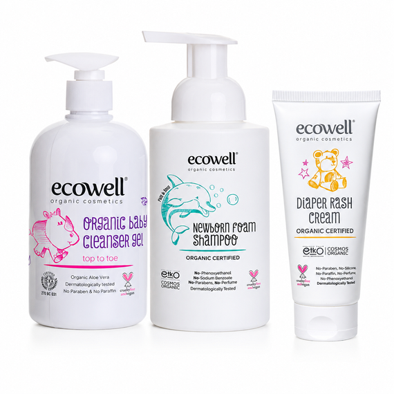 Ecowell Newborn Kit (shampoo, bath gel, diaper rash cream)