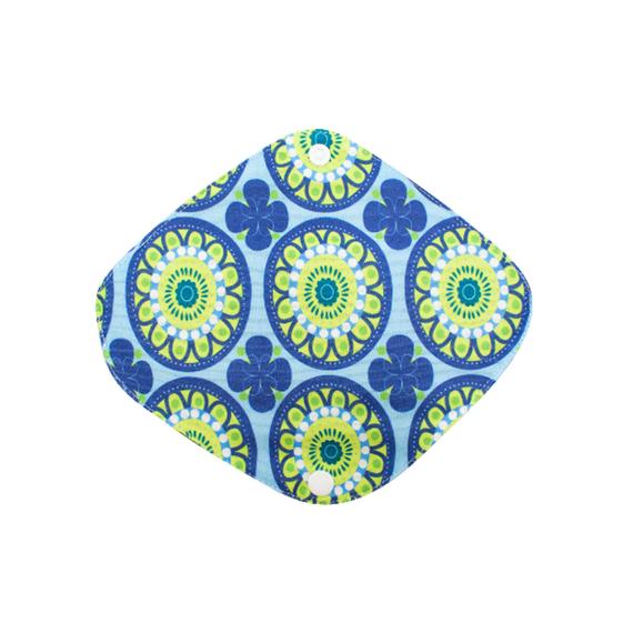 Blaue wiederverwendbare Binde mit geometrischem Muster – Größe S