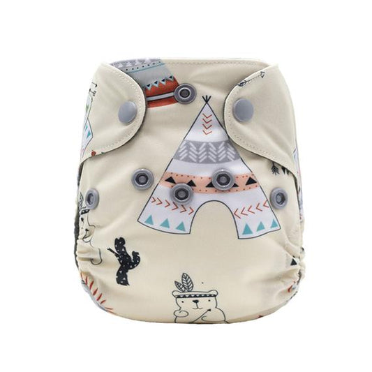Indian-patterned Newborn AIO Diaper