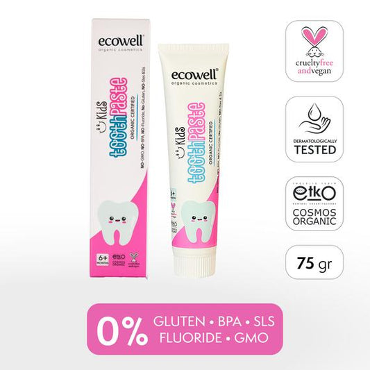 Ecowell Organic Gluten-Free Toothpaste for Children (75gr)