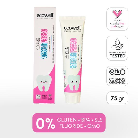 Ecowell Bio-Zahnpasta ohne Gluten für Kinder (75 g)