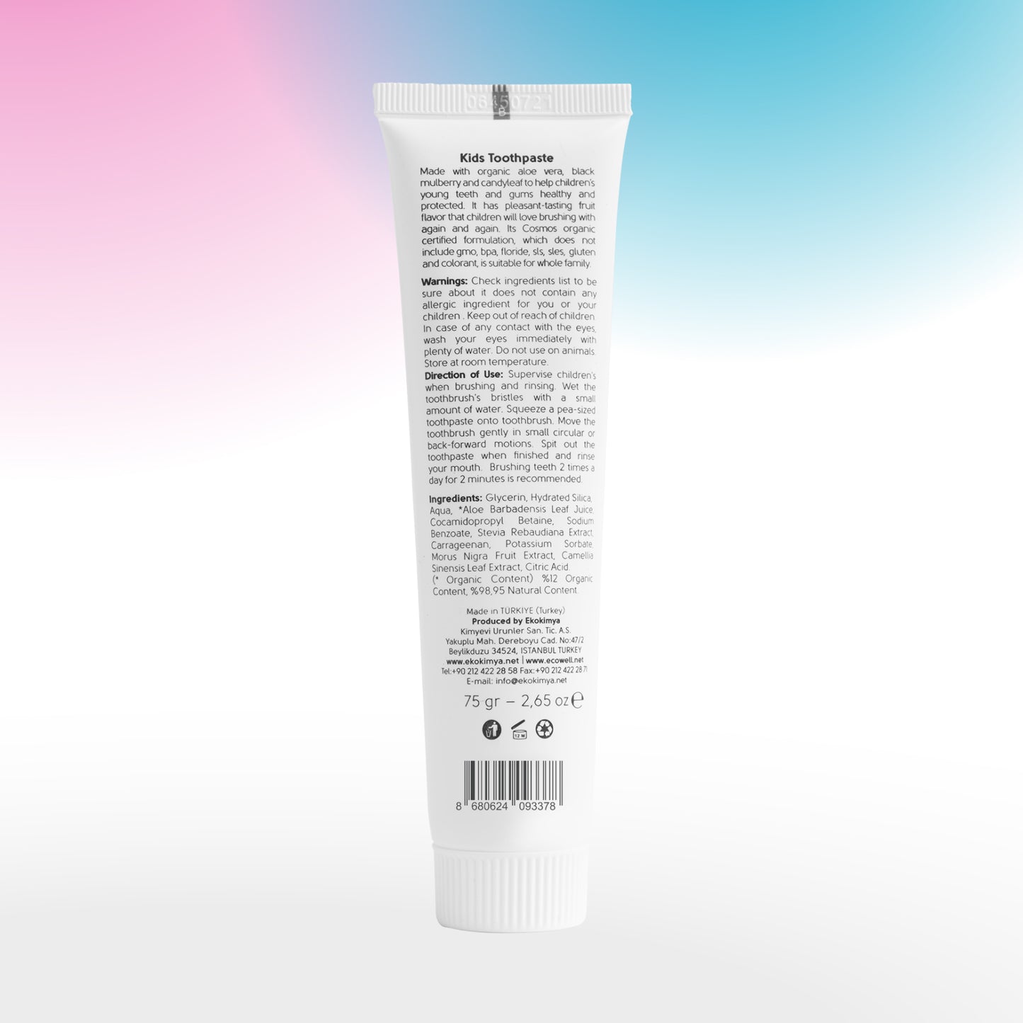 Ecowell Organic Gluten-Free Toothpaste for Children (75gr)