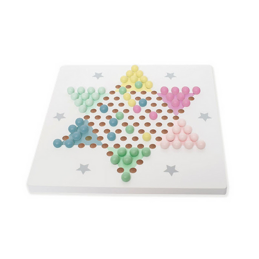 JaBaDaBaDo Chinese Checkers - Pastel Wooden Logic Game