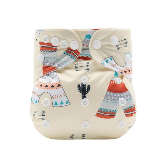 Stoffwindel mit Taschenmotiv und indischem Muster