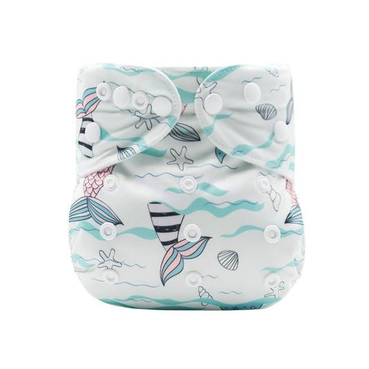 Mermaid-patterned Pocket Cloth Diaper