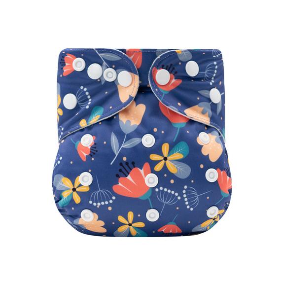 Stoffwindel mit Taschenmuster und Blumenmuster