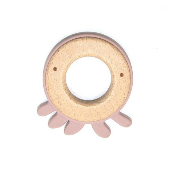 Octopus-Shaped Silicone and Beechwood Teether