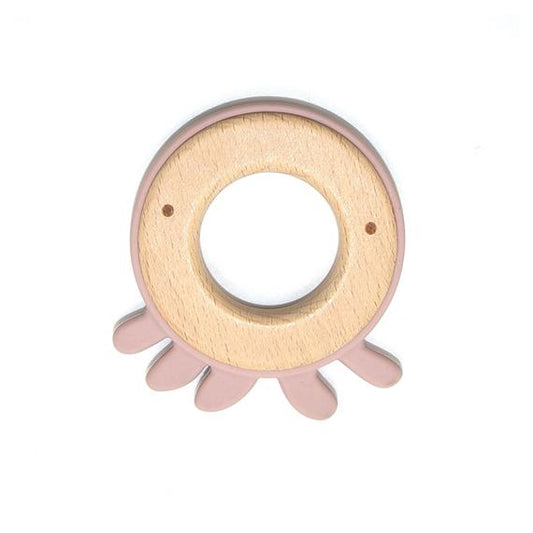 Octopus-Shaped Silicone and Beechwood Teether