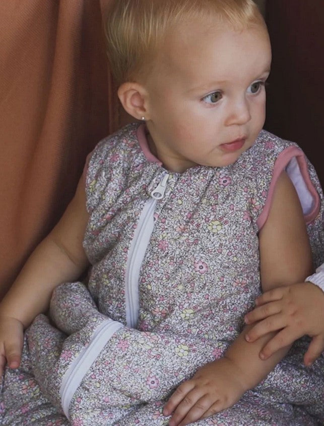 MOLIS&CO Winter Baby Sleeping Jumpsuit with Socks (2.5 TOG) - Pastel Floral