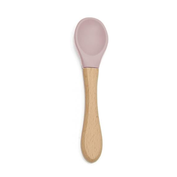 Silikonlöffel mit Bambusgriff - Rosa