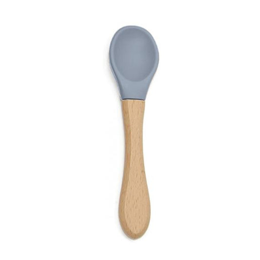 Silicone Spoon with Bamboo Handle - Gray
