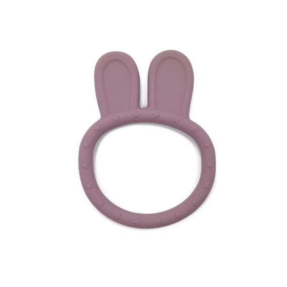 Beißring aus Silikon mit Hasenmotiv