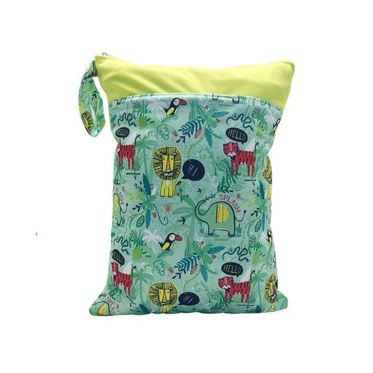 Tropical-patterned PUL wet bag for diapers