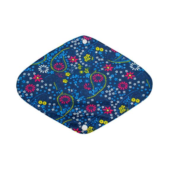 Wiederverwendbare Binde in Blau mit Blumenmuster – Größe L
