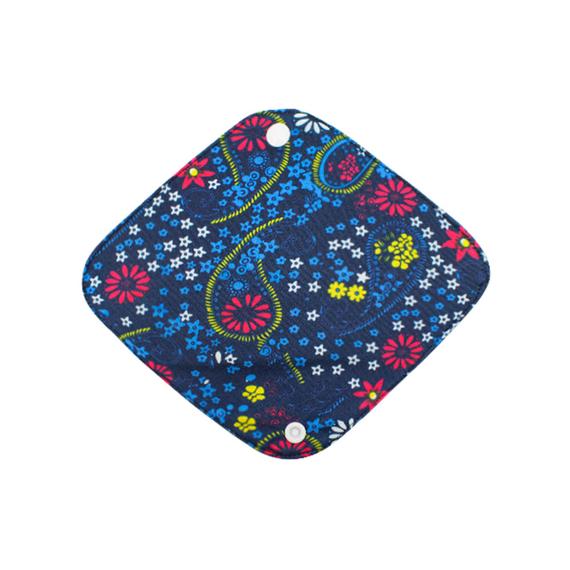 Floral-patterned Blue Reusable Pad - Size S