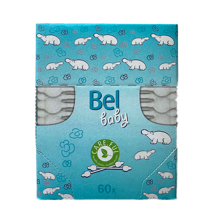 Bel Baby Wattestäbchen – plastikfrei (60 Stück)